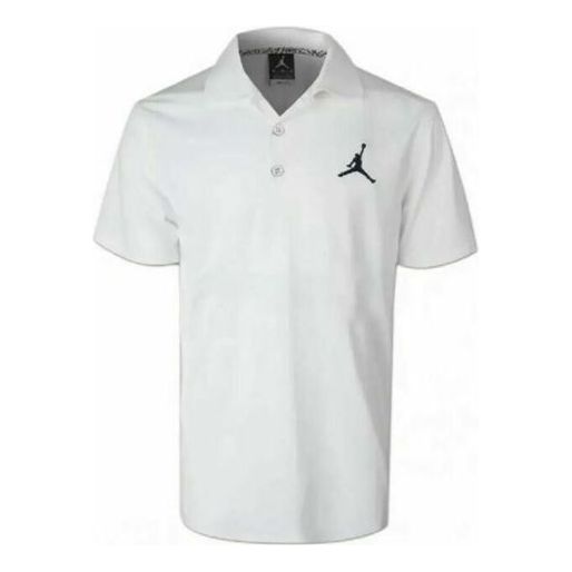 Air Jordan Jumpman Deep Blue Flying Man Logo Short Sleeve polo White 865856-106