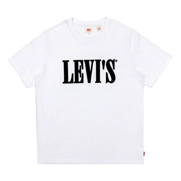 Men's Levis Casual Pure Cotton Round Neck Short Sleeve White 16694-0002