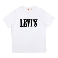 Men's Levis Casual Pure Cotton Round Neck Short Sleeve White 16694-0002