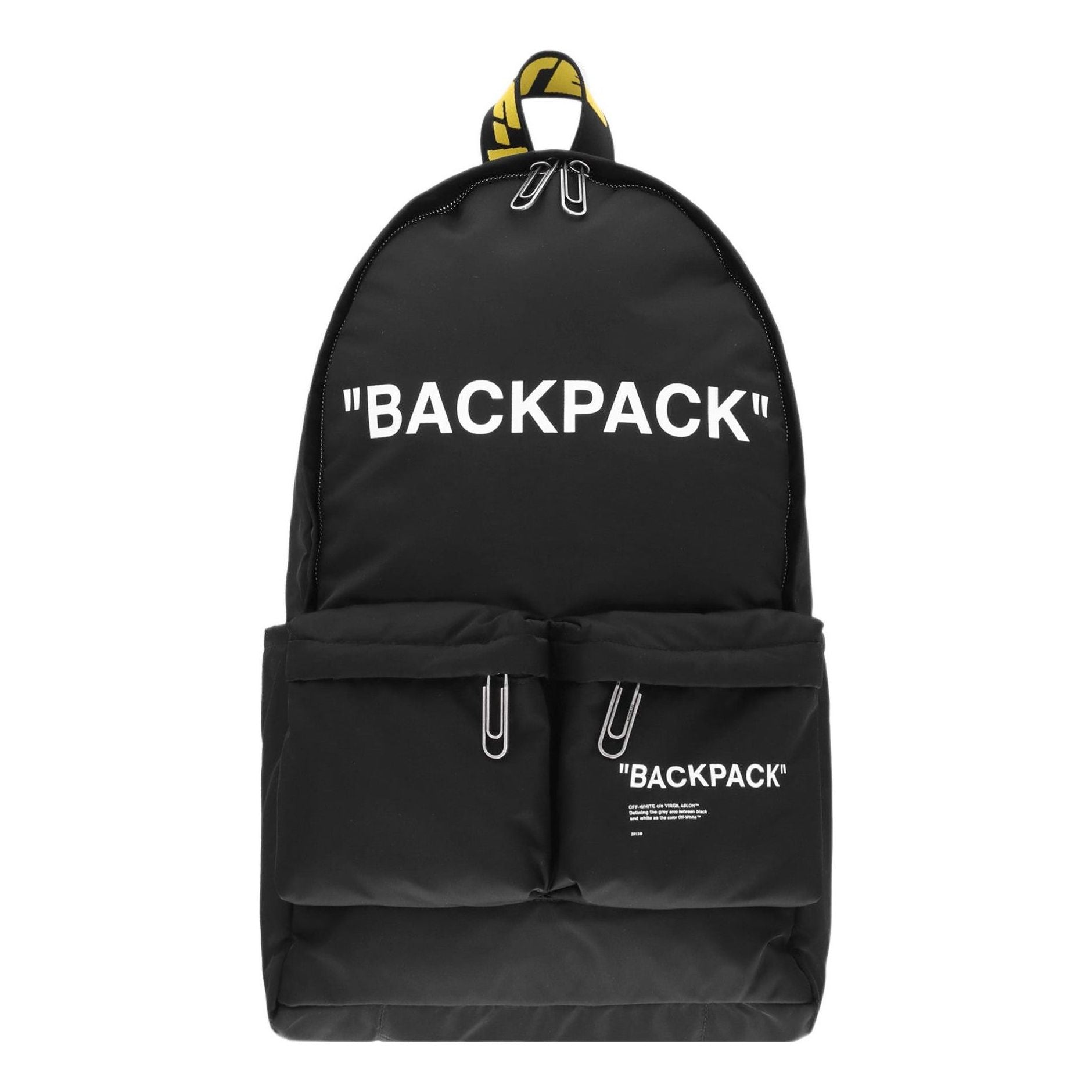 Off-White Quote Backpack 'Black White' OMNB003F22FAB0041001