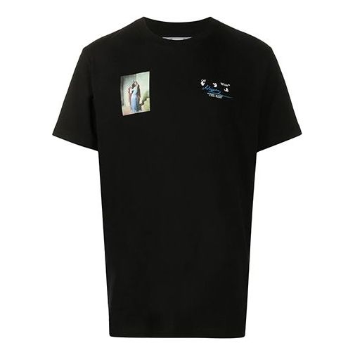Off-White The Kiss Printing Pattern Short Sleeve Black OMAA027T20JER0351061