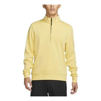 Men's Nike Solid Color Half Zipper Stand Collar Long Sleeves Yellow DH0987-753