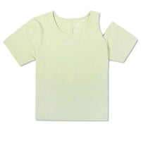 (WMNS) Converse Twisted Knits Slim Asymmetrical T-Shirt Asia Sizing 'Green' 10023192-A03