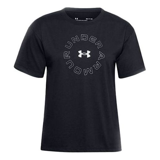 (WMNS) Under Armour Wordmark Graphic Tee 'Black' 1358657-001