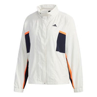 (WMNS) adidas Logo Printing Splicing Stand Collar Jacket Autumn Gray FM5275