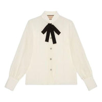 (WMNS) Gucci Silk Crepe De Chine Shirt 'Ivory' 771808-ZAAOG-9136