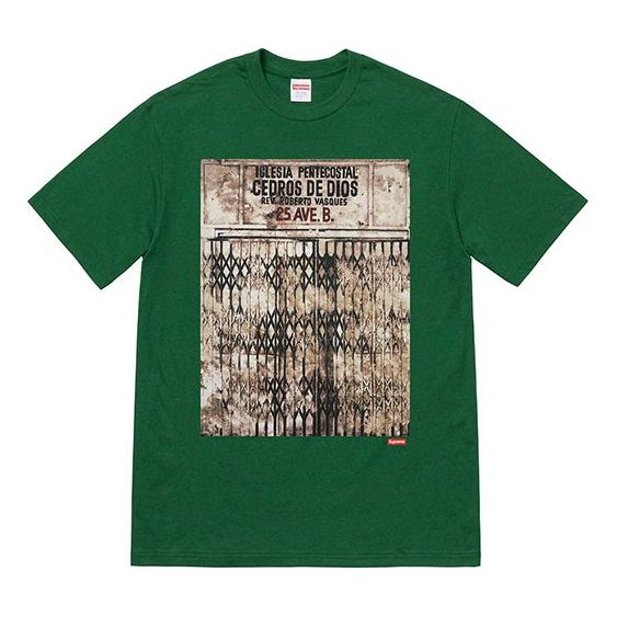 Supreme FW19 Week 12 x Martin Wong Iglesia Pentecostal Dark Green Tee SUP-FW19-1061