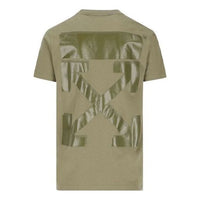 Off-White FW21 Logo Arrow Pattern Round Neck Short Sleeve Ordinary Version Green OMAA027F21JER0075555