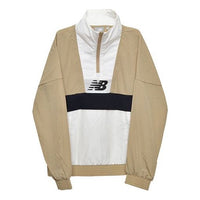 (WMNS) New Balance Woven Stand Collar Half Zipper Casual Jacket Milky White NA933012-IV