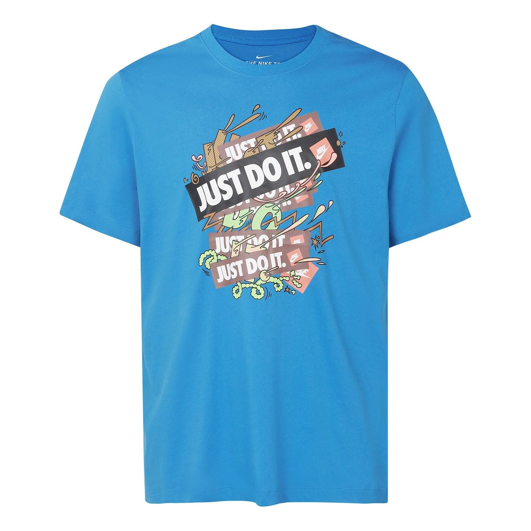 Nike Just Doit Casual Sports Alphabet Printing Short Sleeve Blue DD1263-435