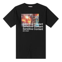 PALM ANGELS Sensitive Content Tee Printing Short Sleeve Black PMAA001F194130061088
