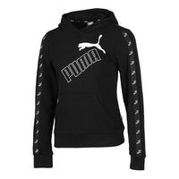 (WMNS) PUMA Amplified Fleece Hoodie 'Black White' 586595-01