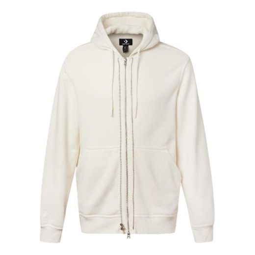 Men's Converse Zipper hooded Cardigan Jacket White 10019463-281
