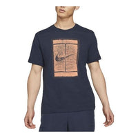 Nike Logo Printing Solid Color Casual Short Sleeve Obsidian Color Black DD2229-451