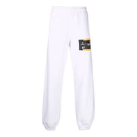 Men's Off-White FW21 Caravaggio Painting Printing Sports Pants/Trousers/Joggers White OMCH029F21FLE0050184
