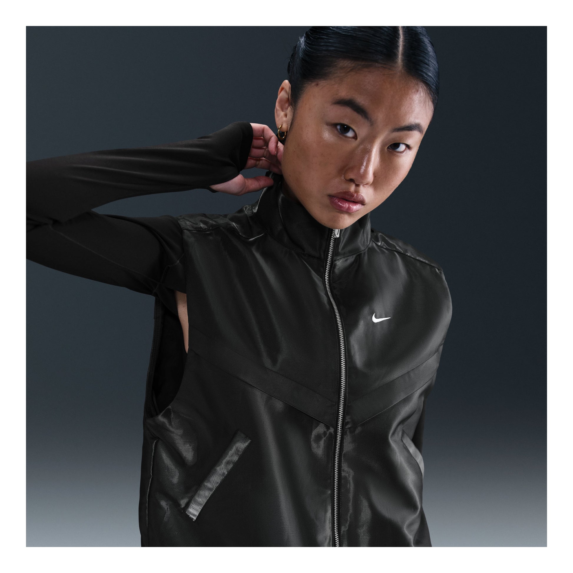 (WMNS) Nike Sportswear Windrunner Vest 'Black White' HV2473-010
