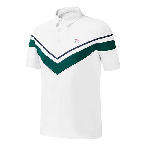 Yellow FILA Loose Short Sleeve Polo Shirt White A11M113151F-WT
