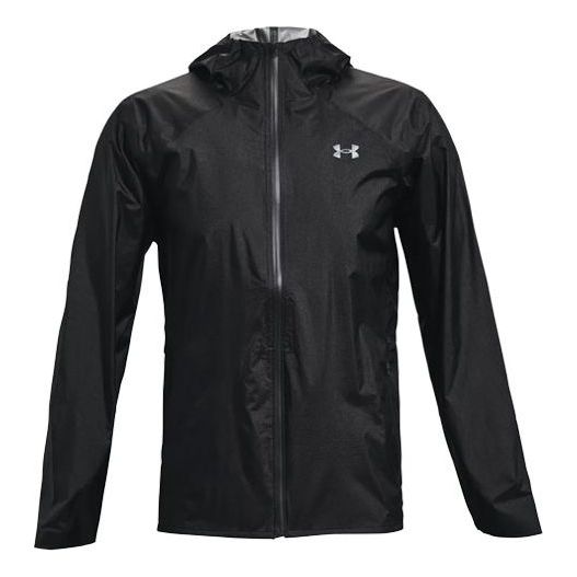 Men's Under Armour Impasse Rain 2.0 Casual Sports Hooded Jacket Black 1360416-001
