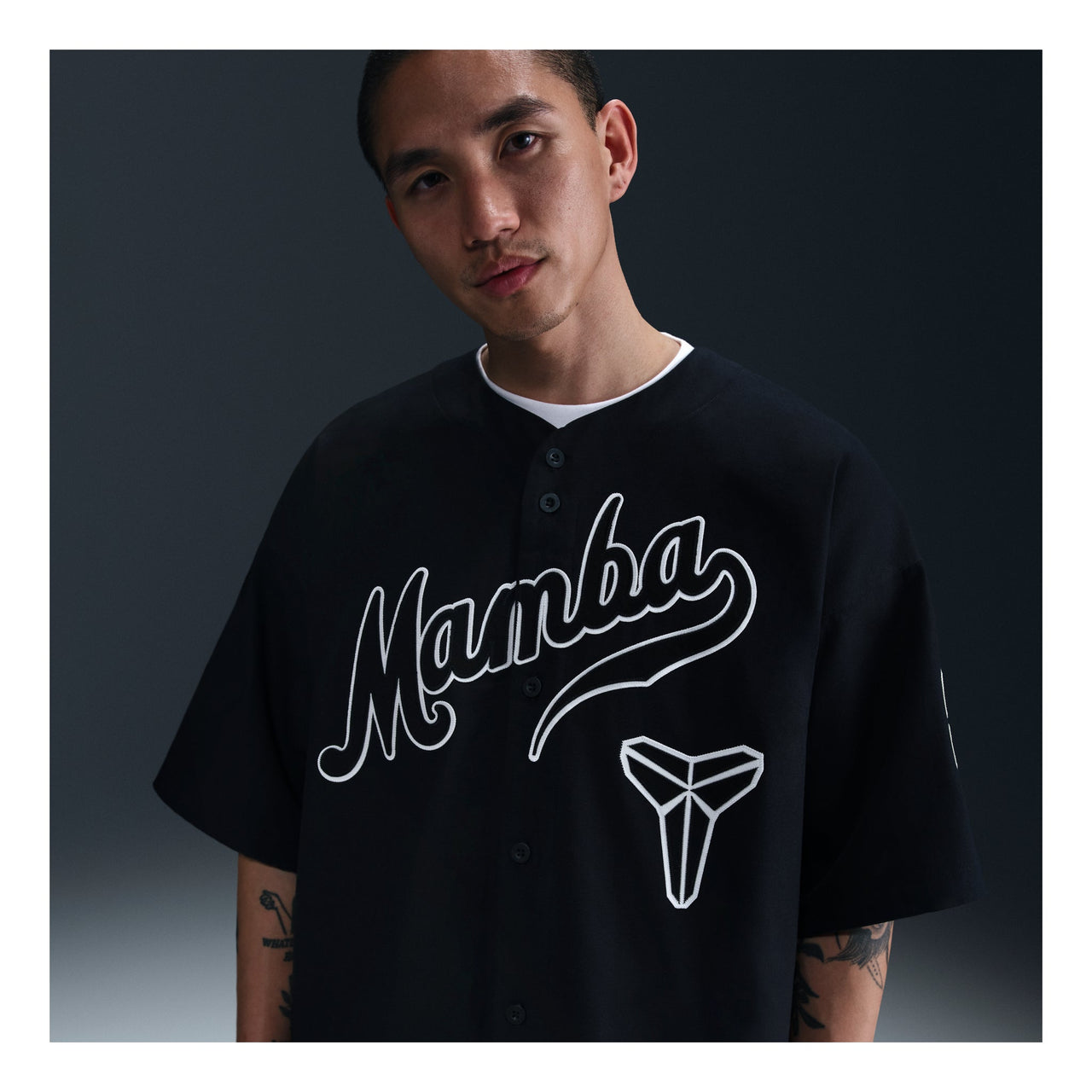 Nike x Kobe Bryant Baseball Jersey Asia Sizing 'Black White' IB0008-010
