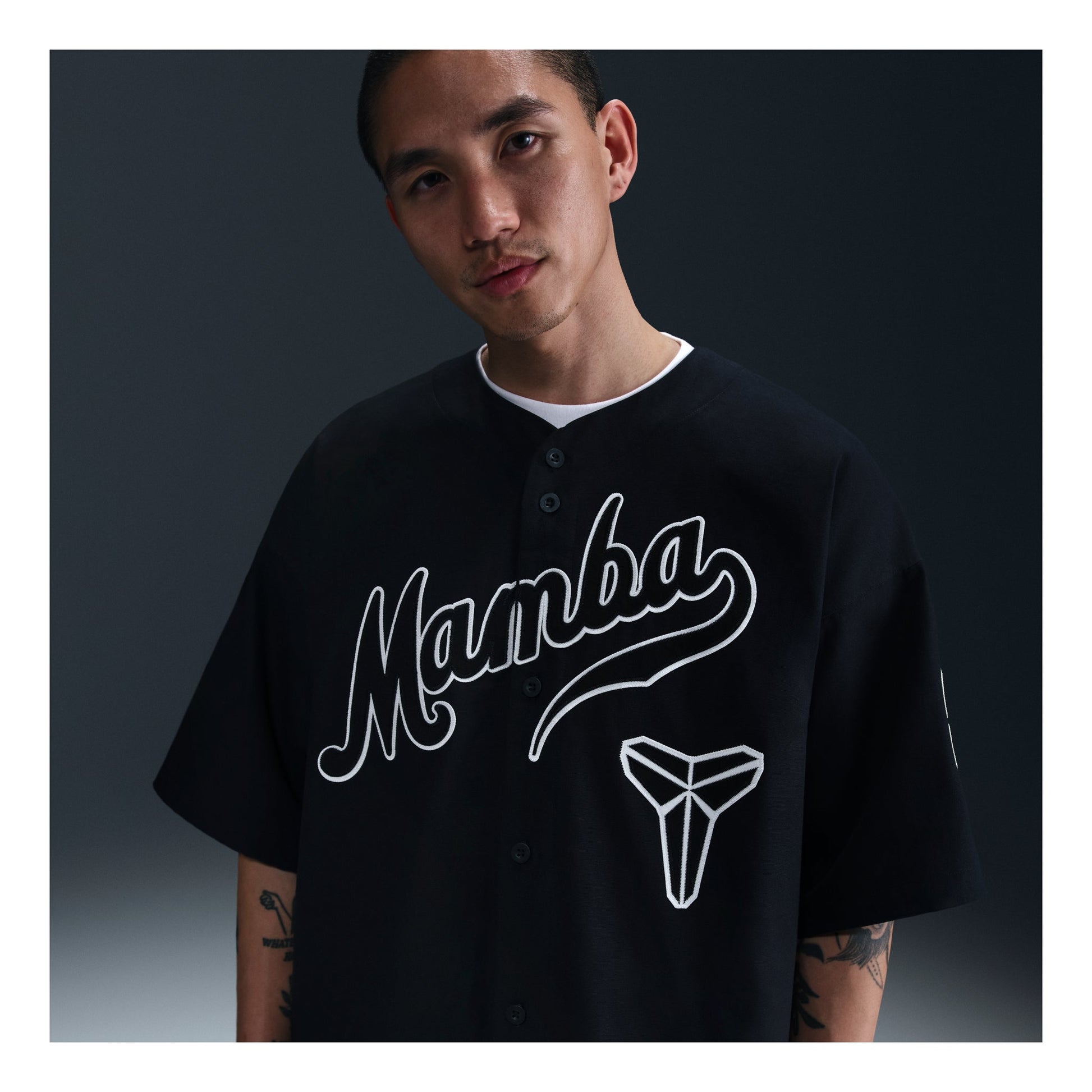Nike x Kobe Bryant Baseball Jersey Asia Sizing 'Black White' IB0008-010