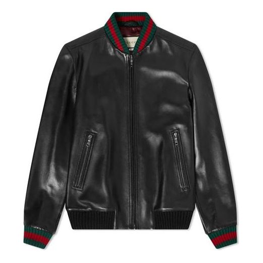Gucci Retro Slim Leather Jacket For Men Black 431343-XG206-1060