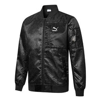 PUMA Paisley Logo cashew aviator Jacket Black 534971-01