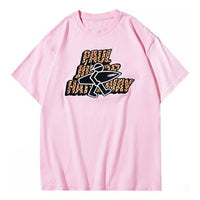 PJ's Vigor Leopard print Alphabet Pattern Short Sleeve Unisex Pink 20SSTS1018-P