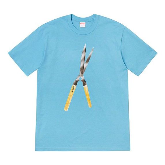 Supreme SS19 Shears Tee Large Scissors Printing Short Sleeve Unisex Blue SUP-SS19-10524