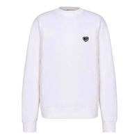 Men's DIOR SS22 Cotton Fleece Material Loose Long Sleeves White 213J687A0531-C001