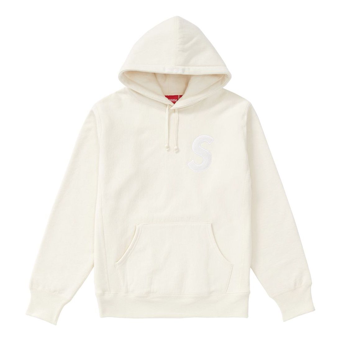 Supreme FW18 S Logo Hooded Sweatshirt Natural Logo SUP-FW18-621
