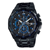 Men's CASIO EDIFICE Stainless Steel Strap Blue Watch Mens Black Analog EFR-539BK-1A2V
