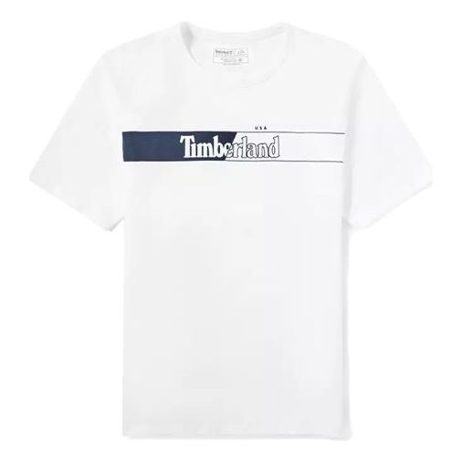Men's Timberland Logo Printing Short Sleeve White A2A9A100