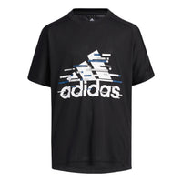 (GS) adidas Aeroready T-Shirt Asia Sizing 'Black White' HE2549