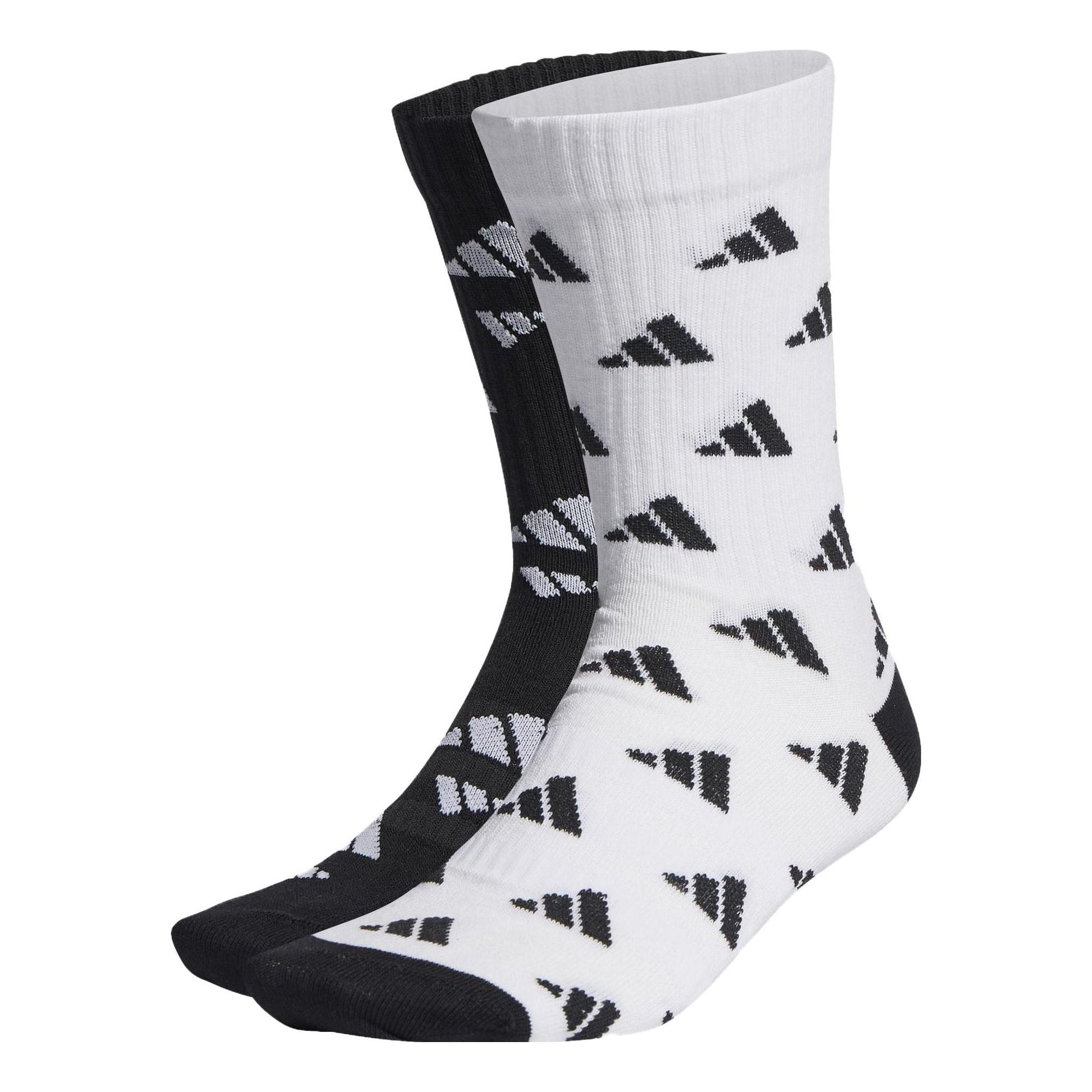 adidas 3-Stripes Graphic Sport Socks 2 Pairs 'White Black' HE2963