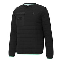 PUMA PL Insulated Crew Reflective Logo Round Neck Pullover Black 598119-01