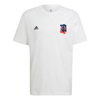 adidas Paul Pogba Alphabet Printing Soccer/Football Sports Short Sleeve White HA0934