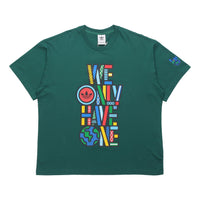 adidas originals Artist Tee Ss Earth Printing Sports Round Neck Short Sleeve Forest Green HA2248