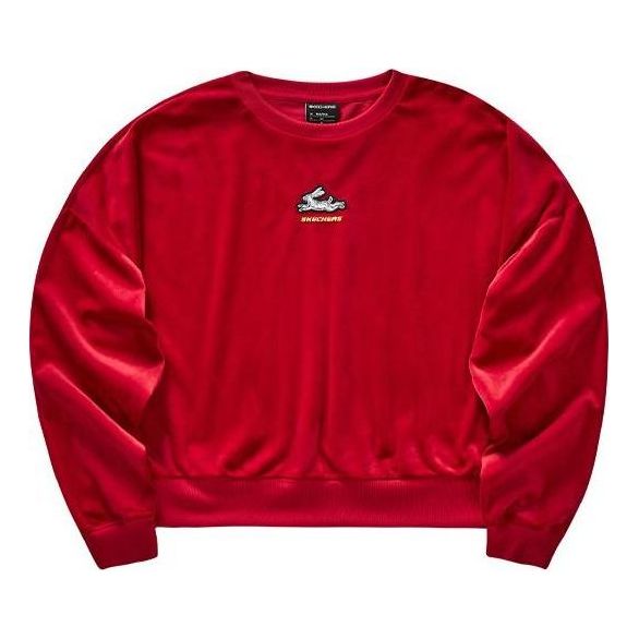 (WMNS) Skechers CNY Series Crew Sweater 'Red White' L123W007-00R3