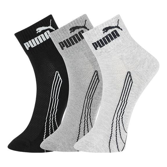 PUMA Casual Short Socks 3 Pack 'Black Grey White' 701223916-002