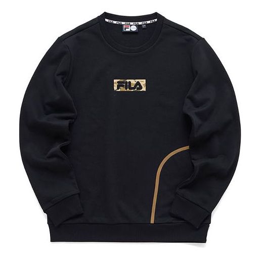 FILA FUSION Knit Round Neck Pullover Black T11M113203F-BK