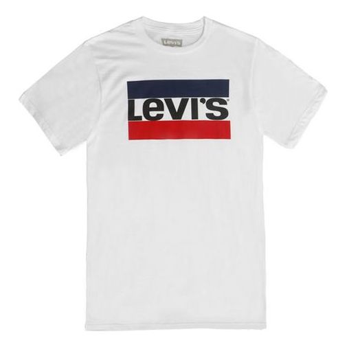 Men's Levis Alphabet Logo Printing Short Sleeve White T-Shirt 3LSP2928WH