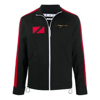 Off-White x Theophilus London Crossover Micro Mark Printing Casual Zipper Sports Jacket Black OMBD014G20FAB0011018