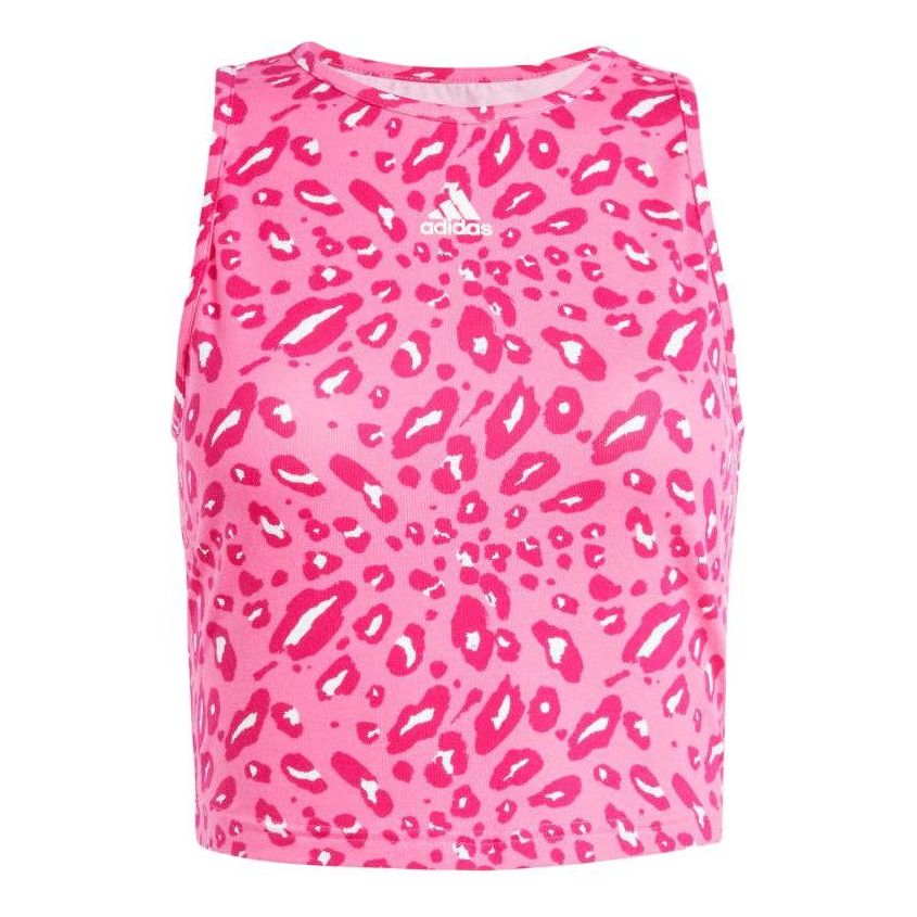 (WMNS) adidas Essentials Animal Print Crop Tank Asia Sizing 'Pink' IR9312