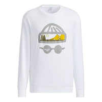 Men's adidas neo Funny Printing Round Neck Sports Pullover White HG6593