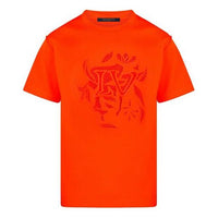 LOUIS VUITTON LV Vegetal Lace Embroidered Slightly Loose Version For Men Orange 1A7QO