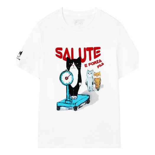 (WMNS) FILA x Pepe Shimada Printing Round-neck Tee White F11W133194F-WT