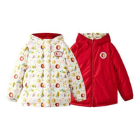 (GS) Skechers Full Printed Reversible Down Jacket 'White Red' L422G077