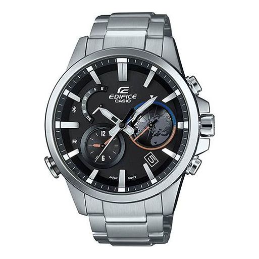 CASIO Quartz Waterproof EDIFICE Sports Solar Powered Stainless Steel Strap Mens SilverBlack Analog EQB-600D-1A