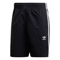 adidas originals 3-stripes Swim Sports Causual Ventilate Stripe Short Pant Male Black ED6045