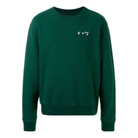 Men's Off-White Logo Printing Pullover Green OMBA025E20FLE0015701